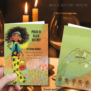 Proud of Black History Strong Women Vibrant Holiday Card