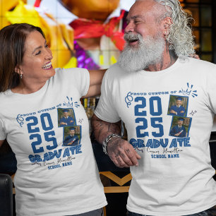 Proud Of Graduate Custom Photo Graduation Family Tri-Blend Shirt