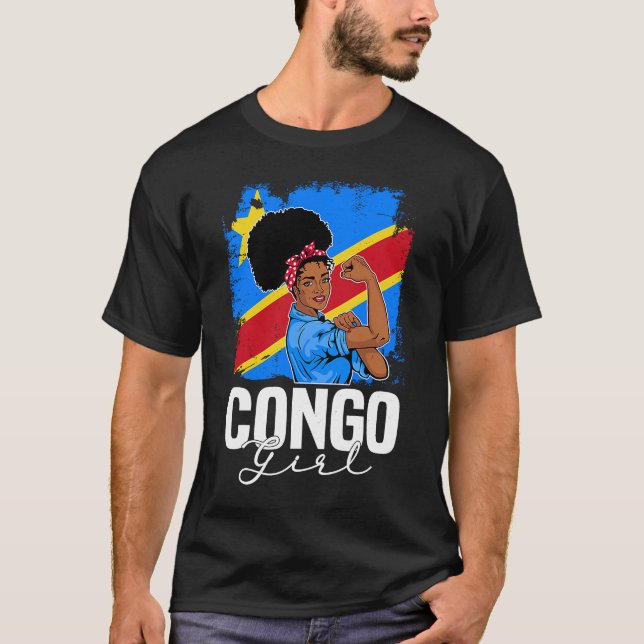 Proud Of My Congolese Roots Congo BHM BLM Pride Af T-Shirt (Front)