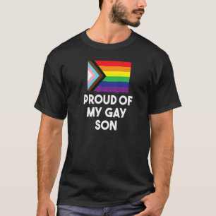 Proud Of My Gay Son Progress Flag Gay Pride Word T-Shirt