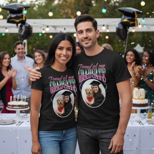 Proud of my graduate Custom Photo Cheesy Chrome T-Shirt (Proud of my graduate Custom Photo Cheesy Chrome T-Shirt.)