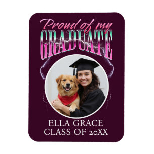 Proud of my Graduate Custom Photo Chrome Lightning Magnet