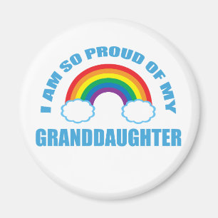 Proud of My Granddaughter Rainbow Grandparents Magnet