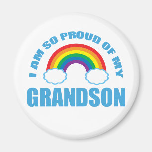 Proud of My Grandson Rainbow Grandparents Magnet