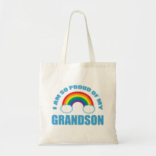 Proud of My Grandson Rainbow Grandparents Tote Bag
