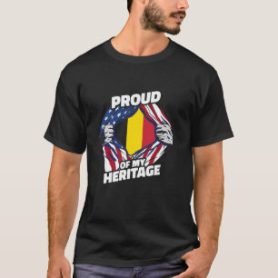 Proud of My Heritage - Patriotic Belgian American T-Shirt
