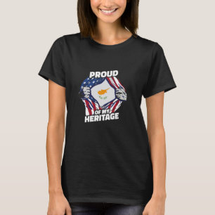 Proud of My Heritage - Patriotic Cyprus American F T-Shirt