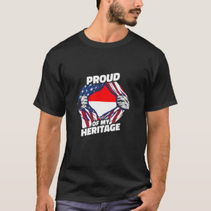 Proud of My Heritage - Patriotic Indonesian Americ T-Shirt