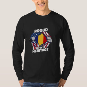 Proud of My Heritage - Patriotic Romanian American T-Shirt