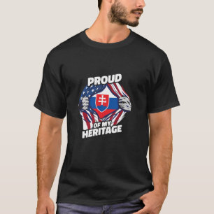 Proud of My Heritage - Patriotic Slovak American F T-Shirt