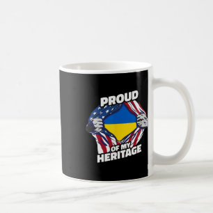 Proud Of My Heritage - Patriotic Ukrainian America Coffee Mug