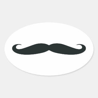 Proud of my Stache....Moustache Oval Sticker