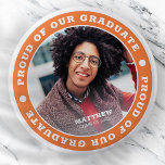 Proud of our Graduate 20XX | Graduation Photo 6 Cm Round Badge<br><div class="desc">This simple and classic design is composed of serif typography and add a custom photo.</div>