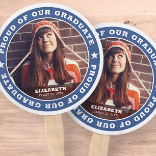 Proud of our Graduate 20XX Graduation Photo Hand Fan
