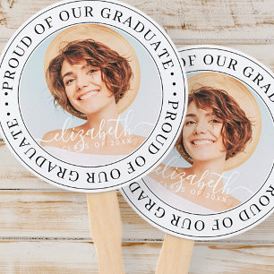 Proud of our Graduate 20XX Modern Graduation Photo Hand Fan