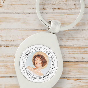 Proud of our Graduate 20XX Modern Graduation Photo Key Ring