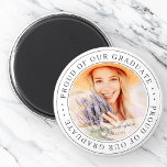 Proud of our Graduate 20XX Modern Graduation Photo Magnet<br><div class="desc">This simple and classic design is composed of serif typography and add a custom photo.</div>