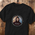 Proud of our Graduate 20XX Modern Graduation Photo T-Shirt<br><div class="desc">Show up loud and proud on graduation day with this custom family graduation photo shirt! Designed especially for parents, grandparents, siblings, aunts, uncles, and relatives, this personalized “Proud of Our Graduate” t-shirt lets the whole family celebrate together at the ceremony. Featuring your graduate’s photo, name, and class year in a...</div>