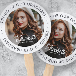 Proud of our Graduate 20XX Simple Graduation Photo Hand Fan