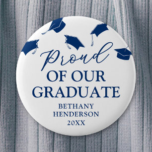 Proud of our Graduate Blue Graduation 6 Cm Round Badge