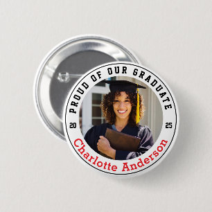 Proud Of Our Graduate Custom Photo 6 Cm Round Badge