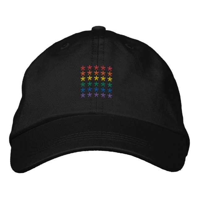 Proud of Pride | Rainbow Asterisk Embroidered Hat (Front)
