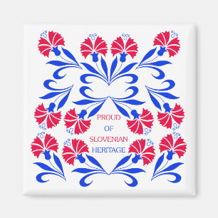 Proud Of Slovenian Heritage Square Magnet