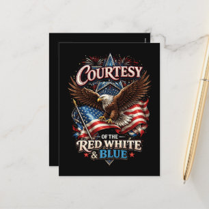 Proud of the Red White and Blue Vintage Holiday Postcard