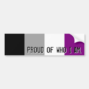 Proud of who I am - Asexual flag bumper sticker