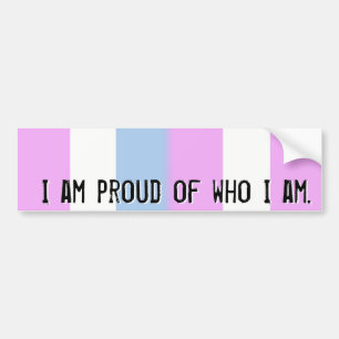 Proud of who I am - Intersex flag bumper sticker