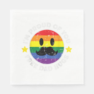 Proud Of You Free Dad Hugs Funny Gay Pride Ally LG Napkin
