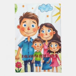 proud of your child add artwork to this cute tea towel