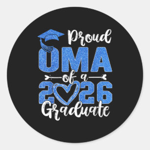 Proud oma of a class of 2026 graduate senior classic round sticker