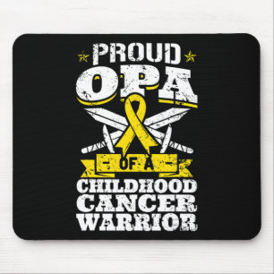 Proud Opa Of A Childhood Cancer Warrior Awareness Mouse Mat