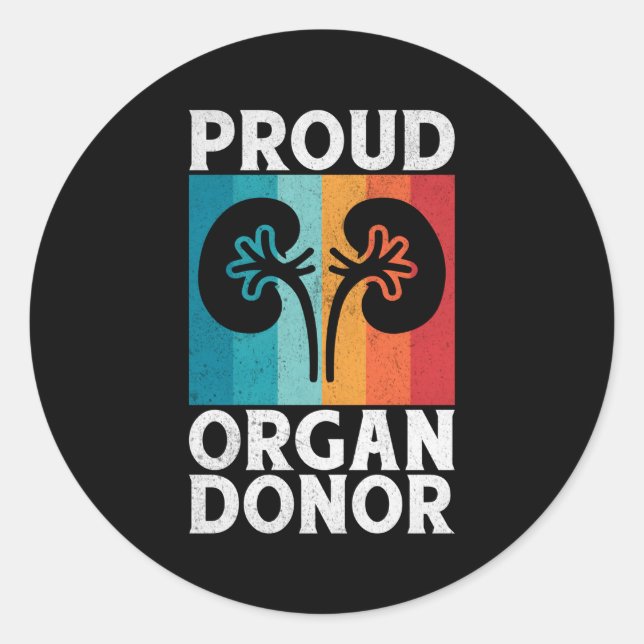 Proud Organ Donor Classic Round Sticker (Front)