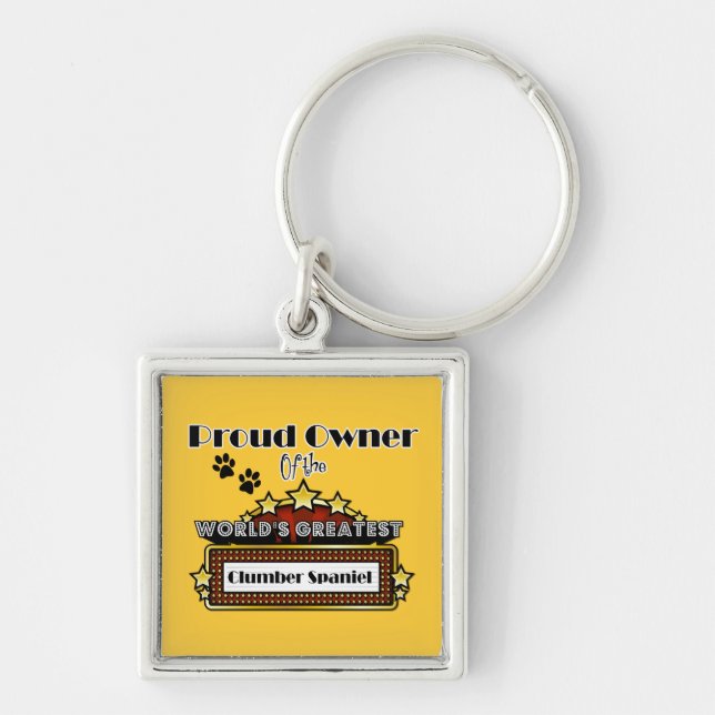 Proud Owner World's Greatest Clumber Spaniel Key Ring (Front)
