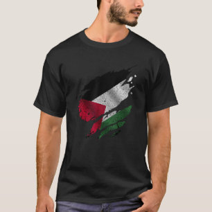Proud Palestinian Root Torn Ripped Palestinia Flag T-Shirt