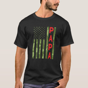 Proud Papa Funny Father's Day Camouflage American T-Shirt