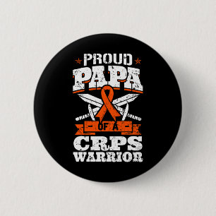 Proud Papa Of A Crps Warrior Rsd Awareness Ribbon 6 Cm Round Badge