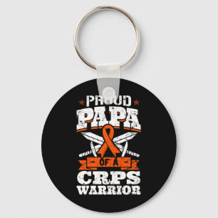 Proud Papa Of A Crps Warrior Rsd Awareness Ribbon Key Ring