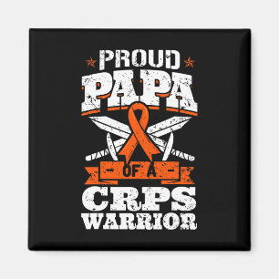 Proud Papa Of A Crps Warrior Rsd Awareness Ribbon Magnet