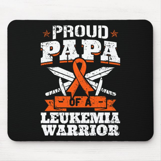Proud Papa Of A Leukaemia Warrior Dad Awareness Bl Mouse Mat (Front)