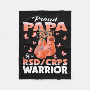 Proud Papa Of A Rsd Crps Warrior Awareness Boxing  Fleece Blanket