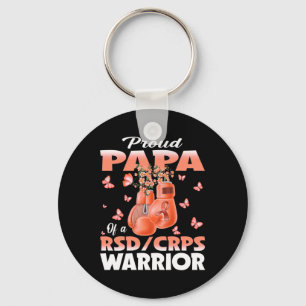 Proud Papa Of A Rsd Crps Warrior Awareness Boxing Key Ring