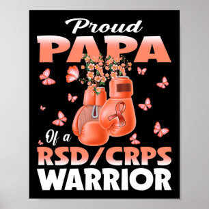 Proud Papa Of A Rsd Crps Warrior Awareness Boxing  Poster