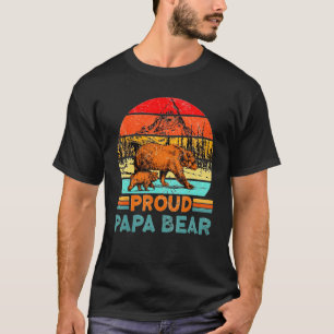 Proud Papa Vintage Daddy Bear Greatest Dad Retro D T-Shirt