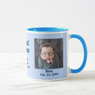 Proud PAPAW New Baby Blue 2 Photo Mug