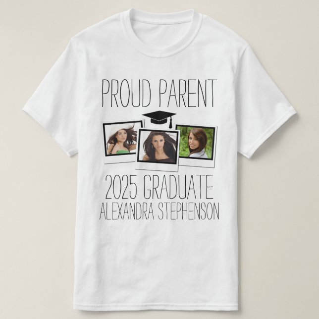 Proud Parent 2023 Graduate Graduation Photo T-Shirt (Design Front)