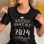 Proud Parent 2024 Graduate T-Shirt<br><div class="desc">Personalised graduation t-shirt featuring the saying "proud parent of a 2024 graduate",  their name,  and the school/college they attended.</div>