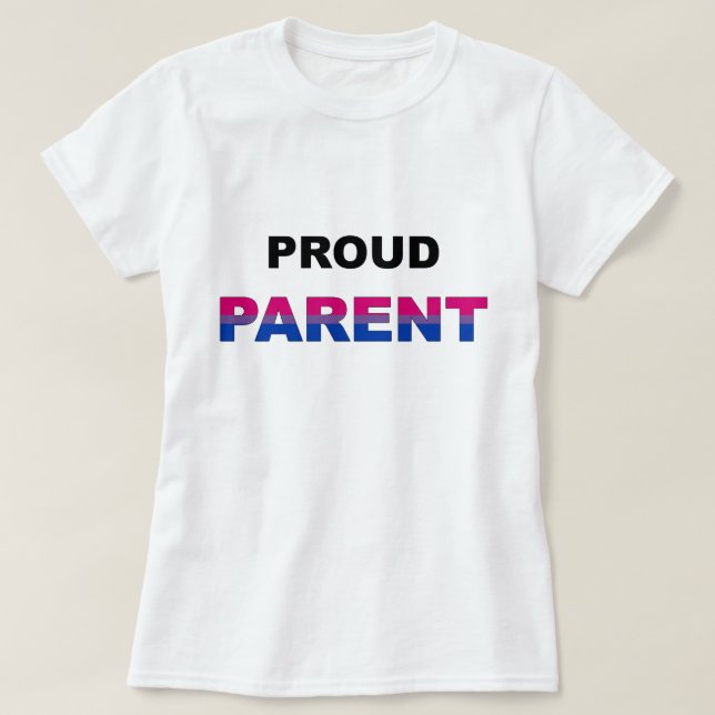 Proud Parent Bi LGBT T-Shirt (Design Front)
